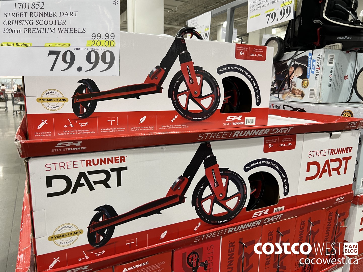 1701852 STREET RUNNER DART CRUISING SCOOTER 200MM PREMIUM WHEELS ($20.00 INSTANT SAVINGS EXPIRES ON 2023-07-09) $79.99