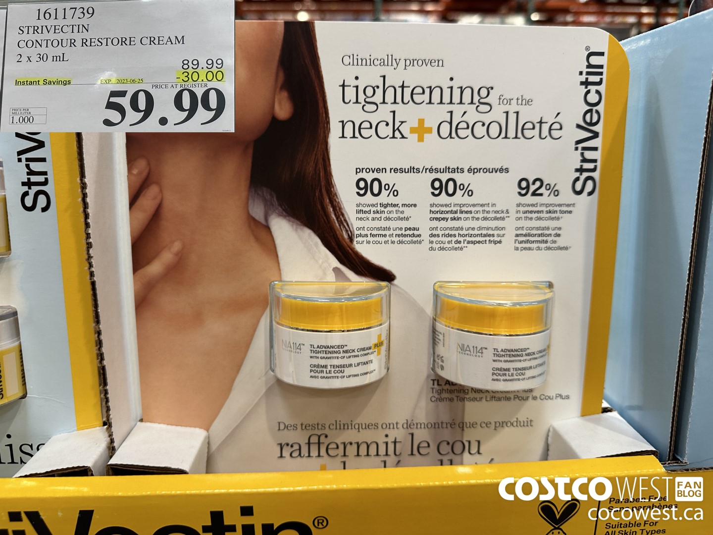 1611739 STRIVECTIN CONTOUR RESTORE CREAM 2 X 30 ML ($30.00 INSTANT SAVINGS EXPIRES ON 2023-06-25) $59.99