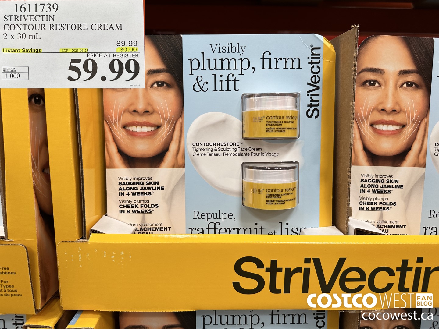 1611739 STRIVECTIN CONTOUR RESTORE CREAM 2 X 30 ML ($30.00 INSTANT SAVINGS EXPIRES ON 2023-06-25) $59.99