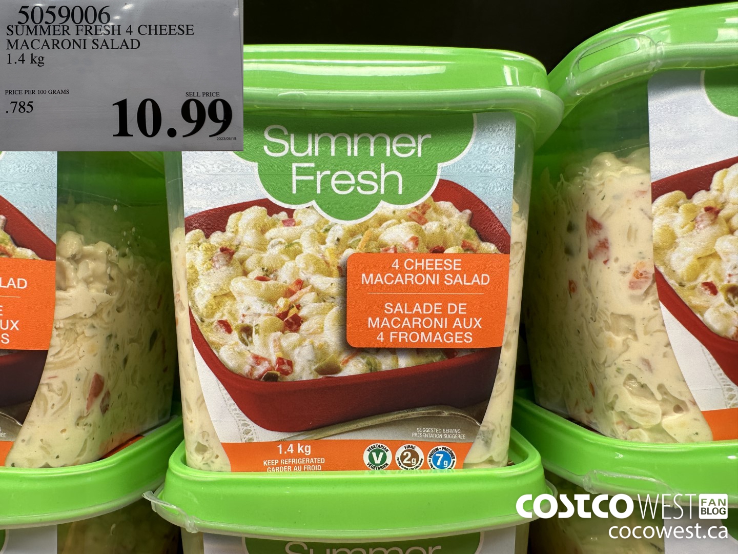 5059006 SUMMER FRESH 4 CHEESE MACARONI SALAD 1.4KG $10.99