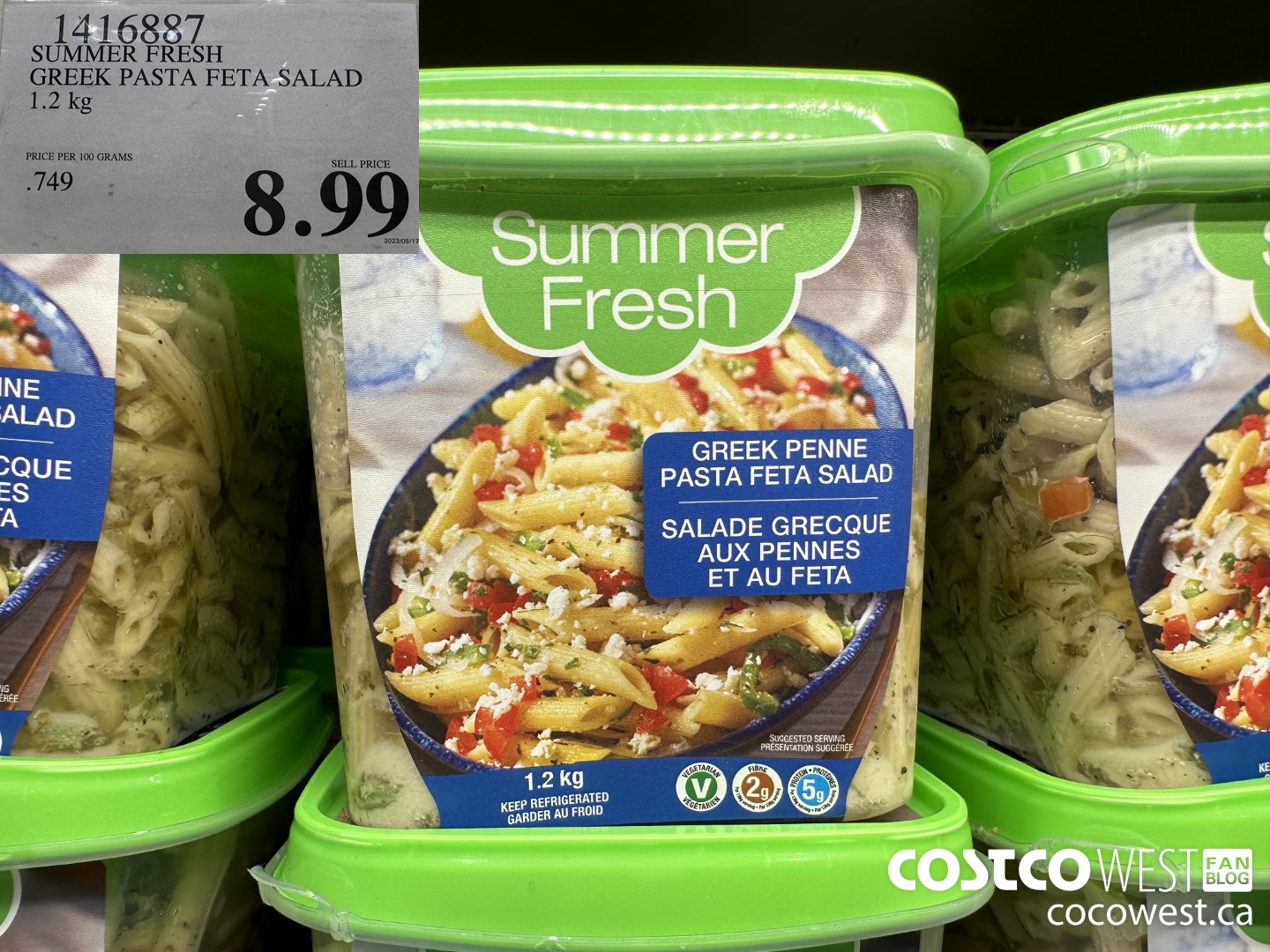 1416887 SUMMER FRESH GREEK PASTA FETA SALAD 1.2 kg $8.99