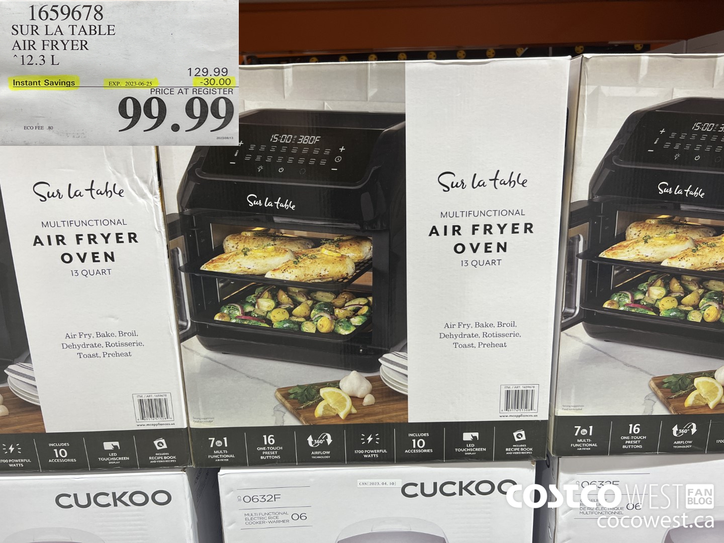 1659678 SUR LA TABLE AIR FRYER 12.3 L ($30.00 INSTANT SAVINGS EXPIRES ON 2023-06-25) $99.99