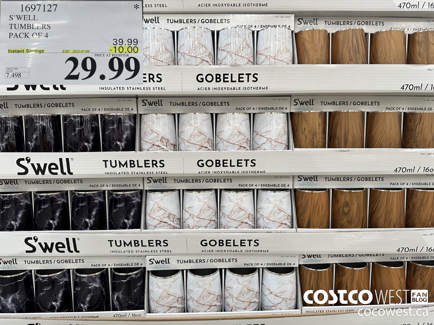 1697127 S'WELL WINE TUMBLERS PACK OF 4 ($10.00 INSTANT SAVINGS EXPIRES ON 2023-07-09) $29.99