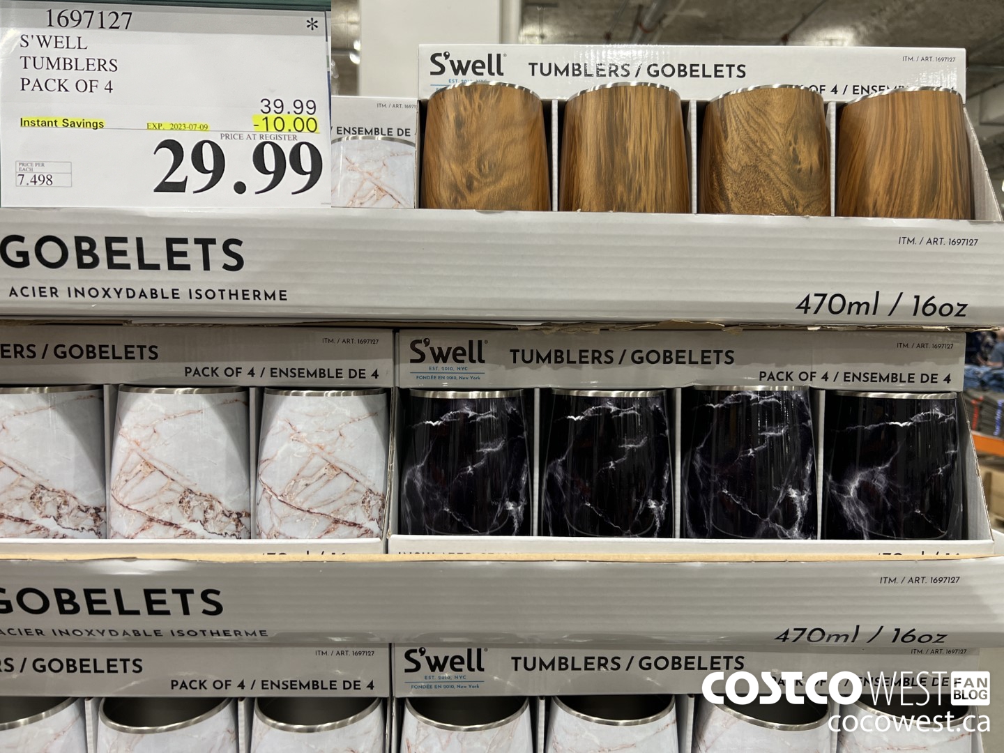 1697127 S'WELL WINE TUMBLERS PACK OF 4 ($10.00 INSTANT SAVINGS EXPIRES ON 2023-07-07) $29.99