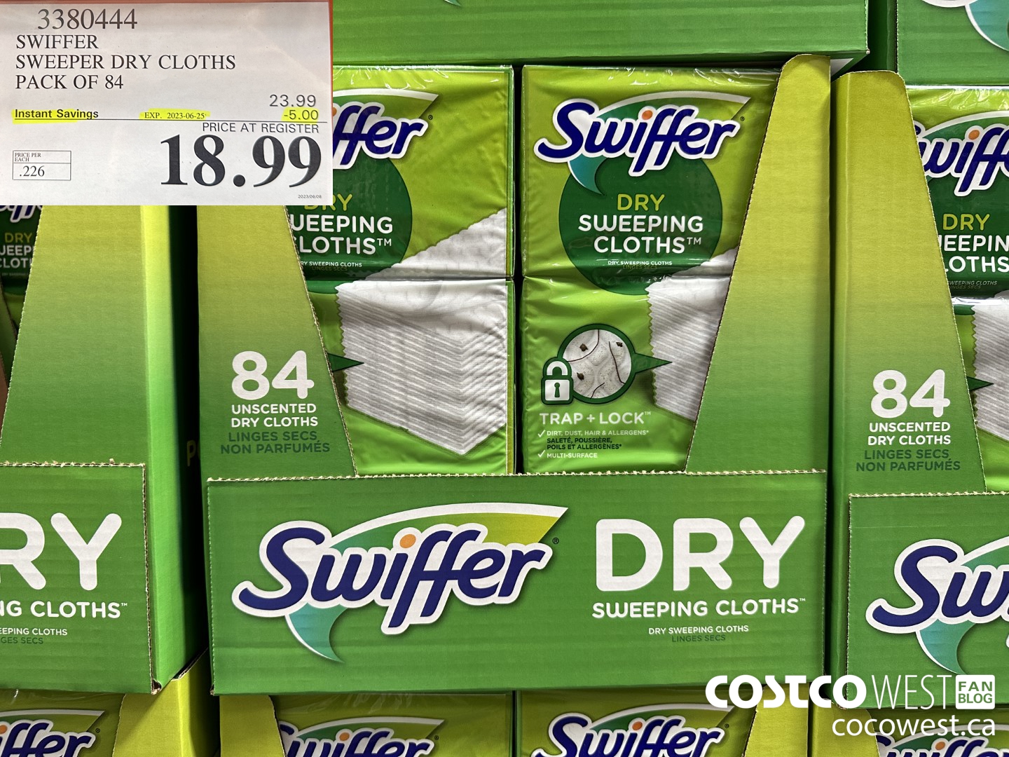 3380444 SWIFFER SWEEPER DRY CLOTHS PACK OF 84 ($5.00 INSTANT SAVINGS EXPIRES ON 2023-06-25) $18.99