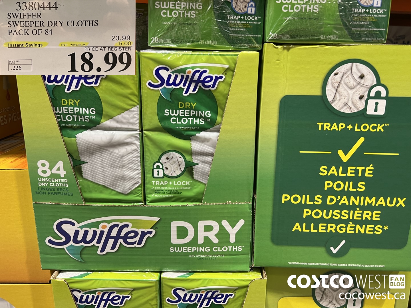 3380444 SWIFFER SWEEPER DRY CLOTHS PACK OF 84 ($5.00 INSTANT SAVINGS EXPIRES ON 2023-06-25) $18.99