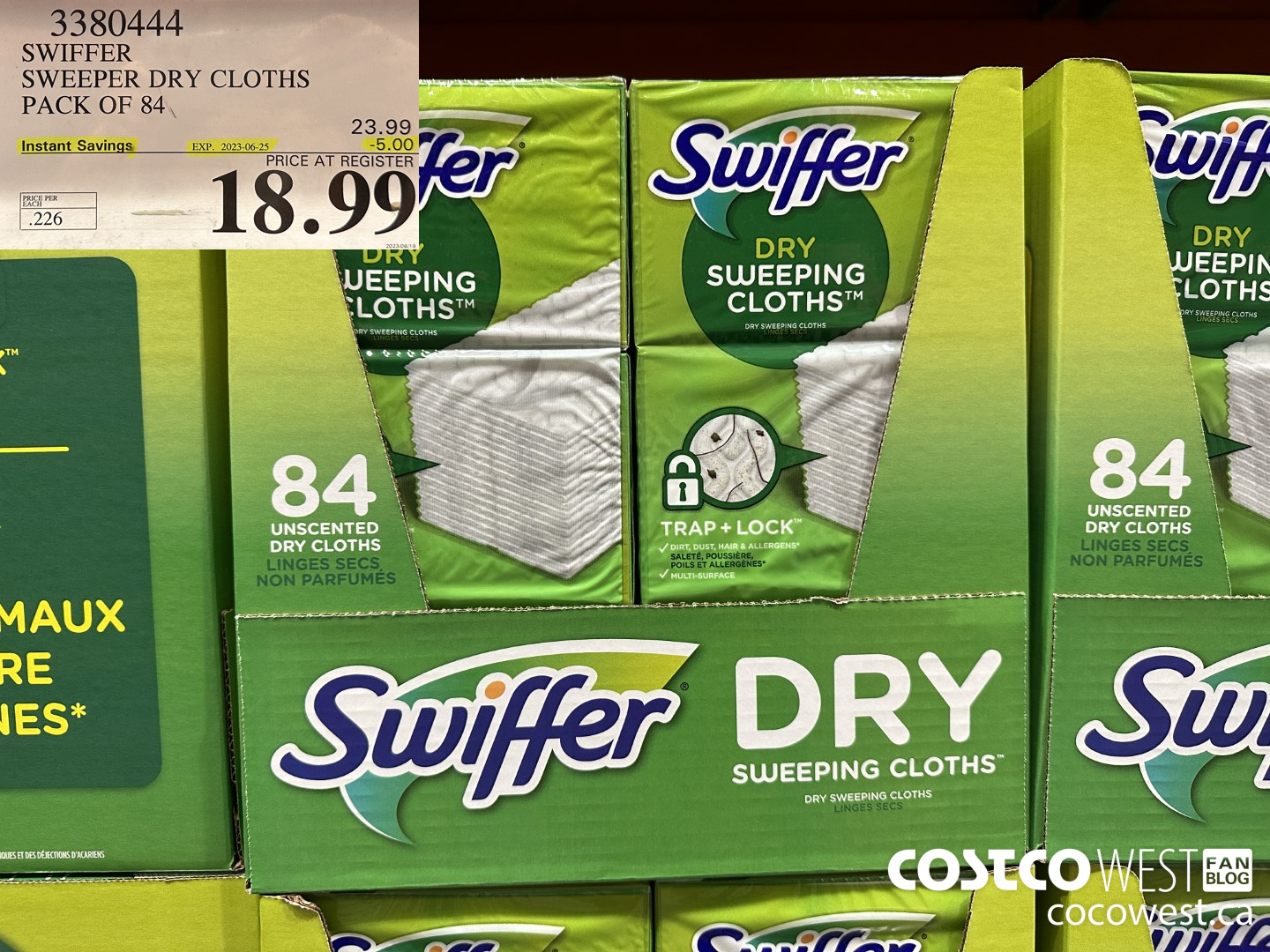 3380444 SWIFFER SWEEPER DRY CLOTHS PACK OF 84 ($5.00 INSTANT SAVINGS EXPIRES ON 2023-06-25) $18.99