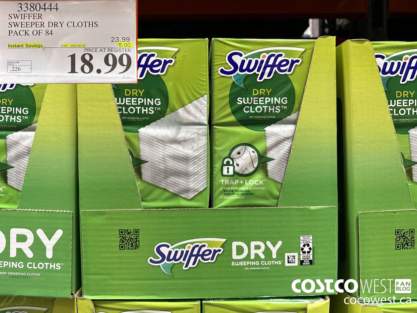 3380444 SWIFFER SWEEPER DRY CLOTHS PACK OF 84 ($5.00 INSTANT SAVINGS EXPIRES ON 2023-06-25) $18.99