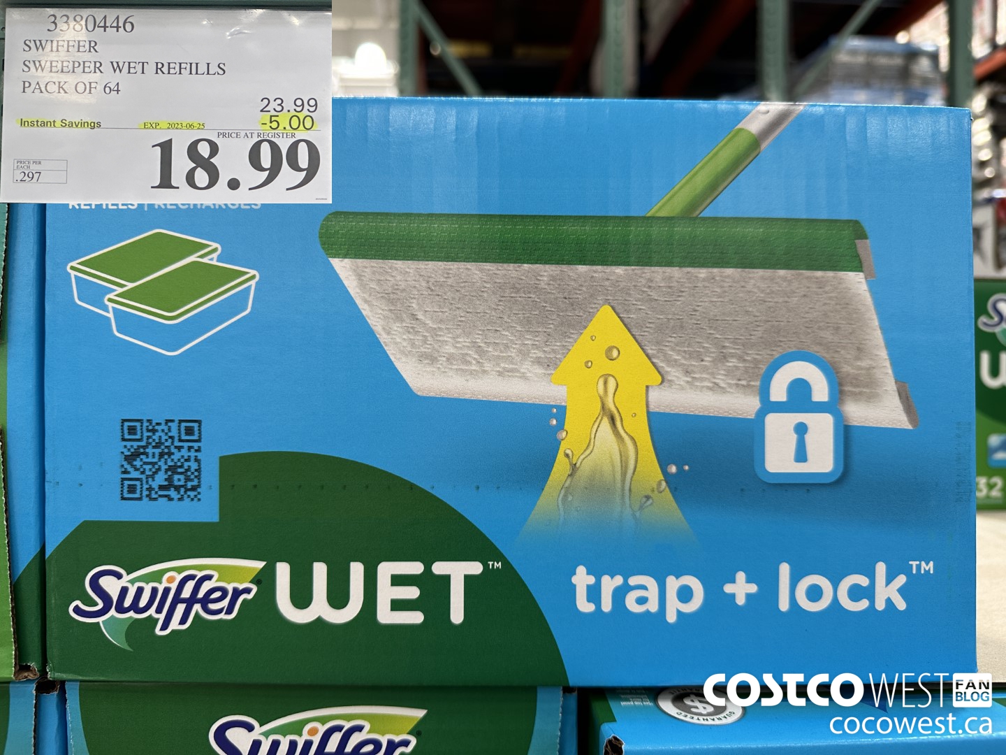 3380446 SWIFFER SWEEPER WET REFILLS PACK OF 64 ($5.00 INSTANT SAVINGS EXPIRES ON 2023-06-25) $18.99