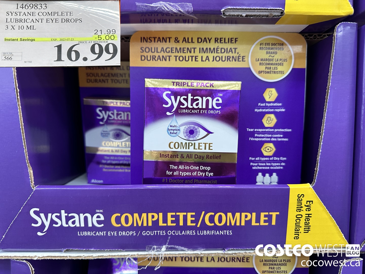 1469833 SYSTANE COMPLETE LUBRICANT EYE DROPS 3 X 10 ML ($5.00 INSTANT SAVINGS EXPIRES ON 2023-07-23) $16.99