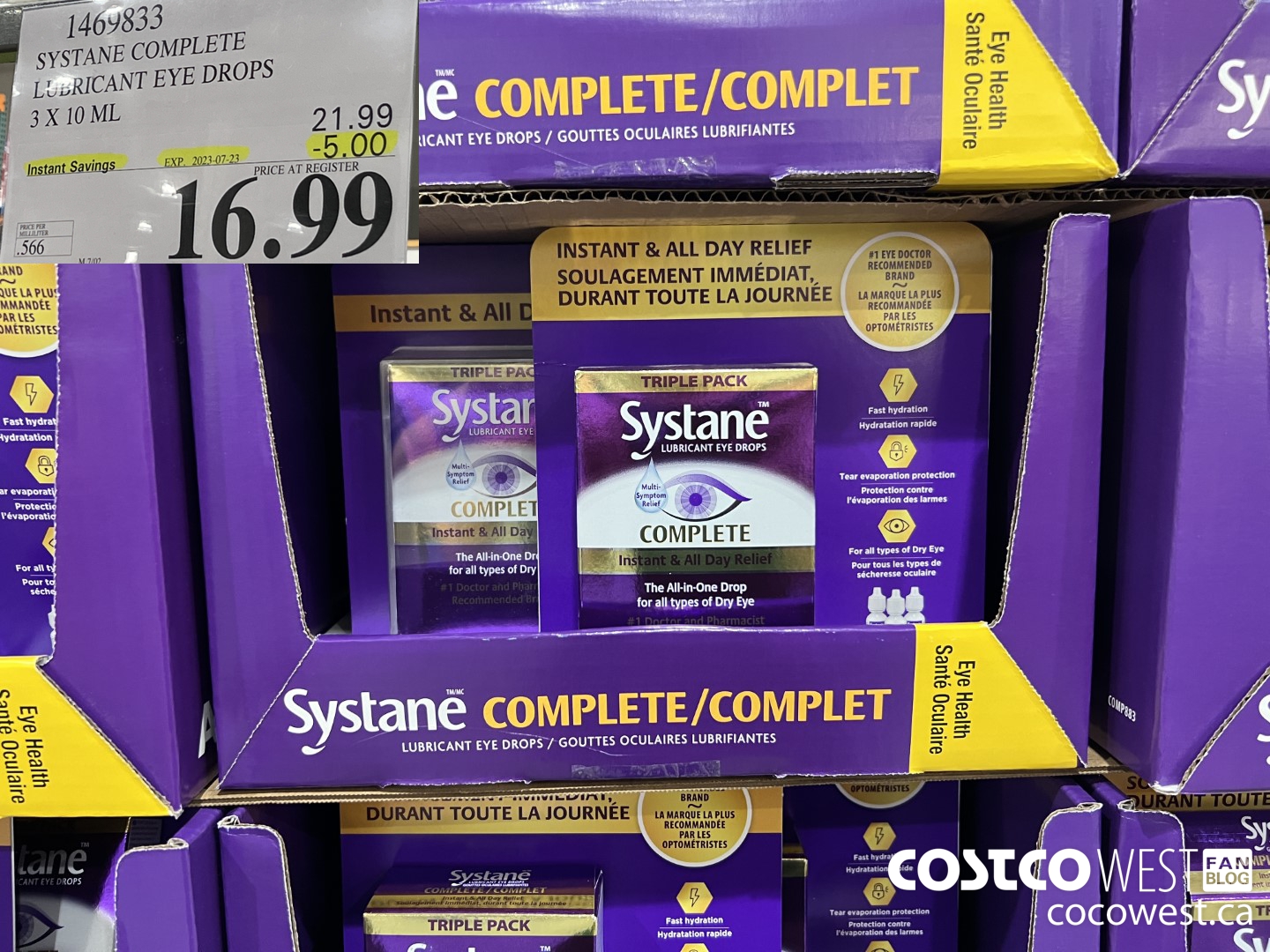 1469833 SYSTANE COMPLETE LUBRICANT EYE DROPS 3 X 10 ML ($5.00 INSTANT SAVINGS EXPIRES ON 2023-07-23) $16.99