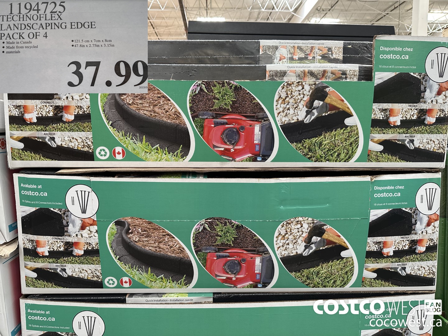 1194725 TECHNOFLEX LANDSCAPING EDGE PACK OF 4 $37.99