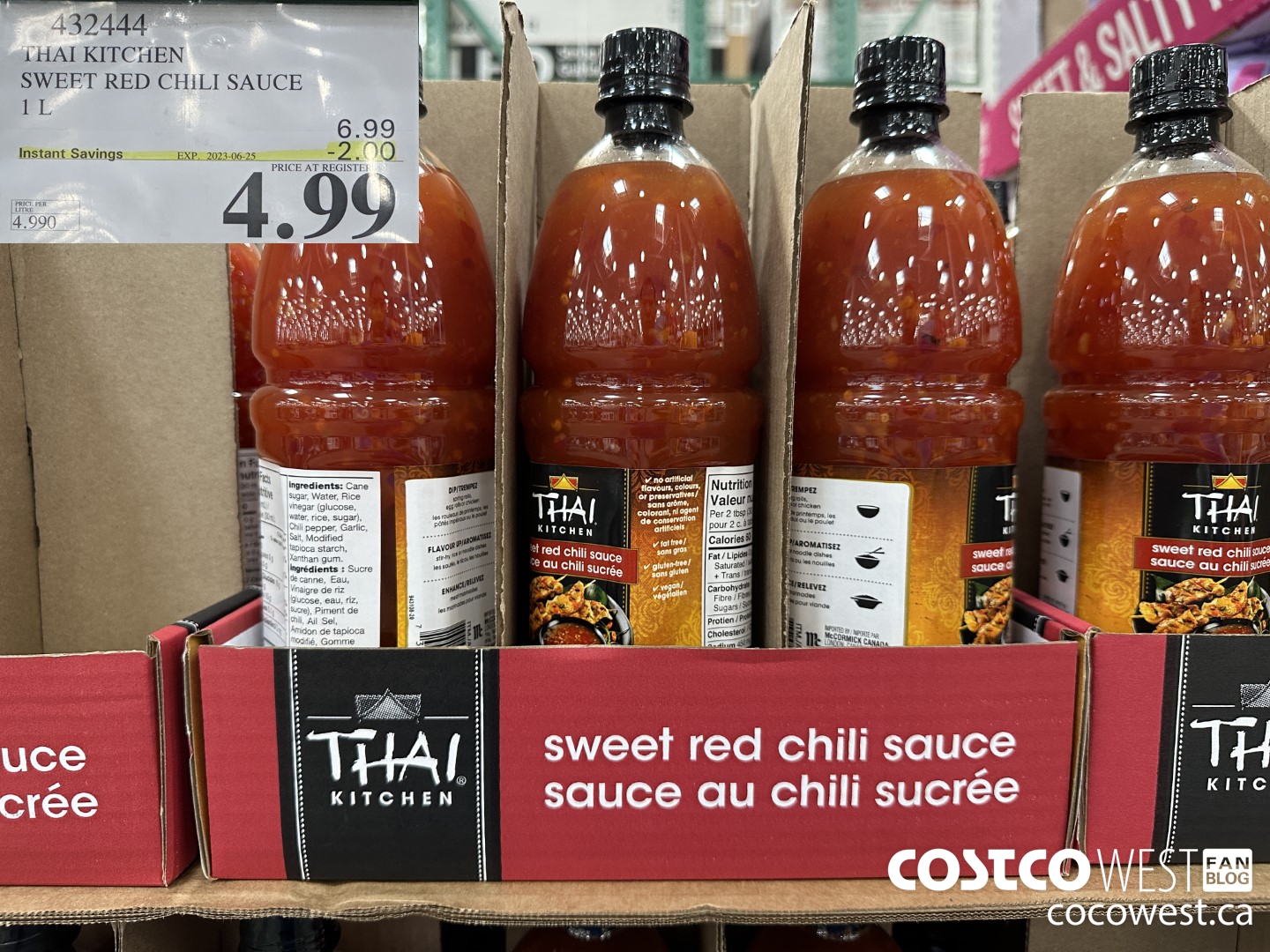 432444 THAI KITCHEN SWEET RED CHILI SAUCE 1L ($2.00 INSTANT SAVINGS EXPIRES ON 2023-06-25) $4.99