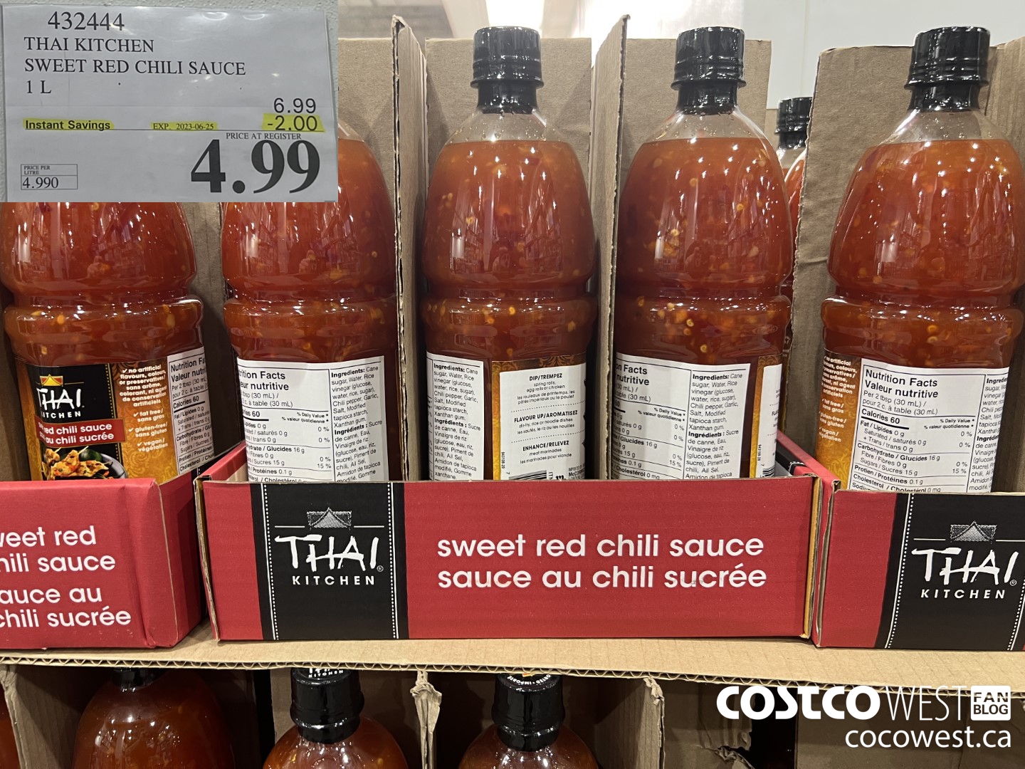 432444 THAI KITCHEN SWEET RED CHILI SAUCE 1L ($2.00 INSTANT SAVINGS EXPIRES ON 2023-06-25) $4.99