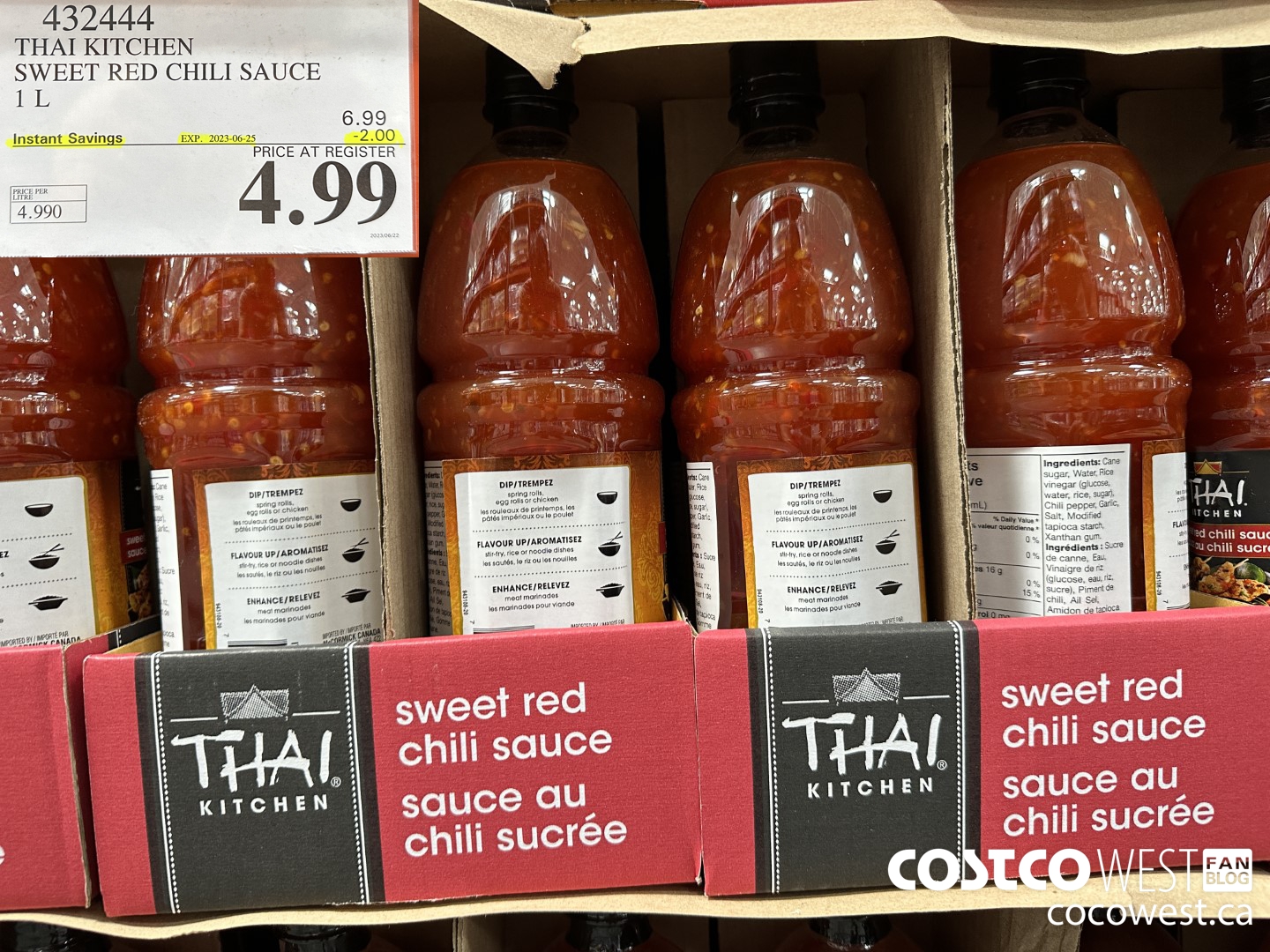 432444 THAI KITCHEN SWEET RED CHILI SAUCE 1L ($2.00 INSTANT SAVINGS EXPIRES ON 2023-06-25) $4.99