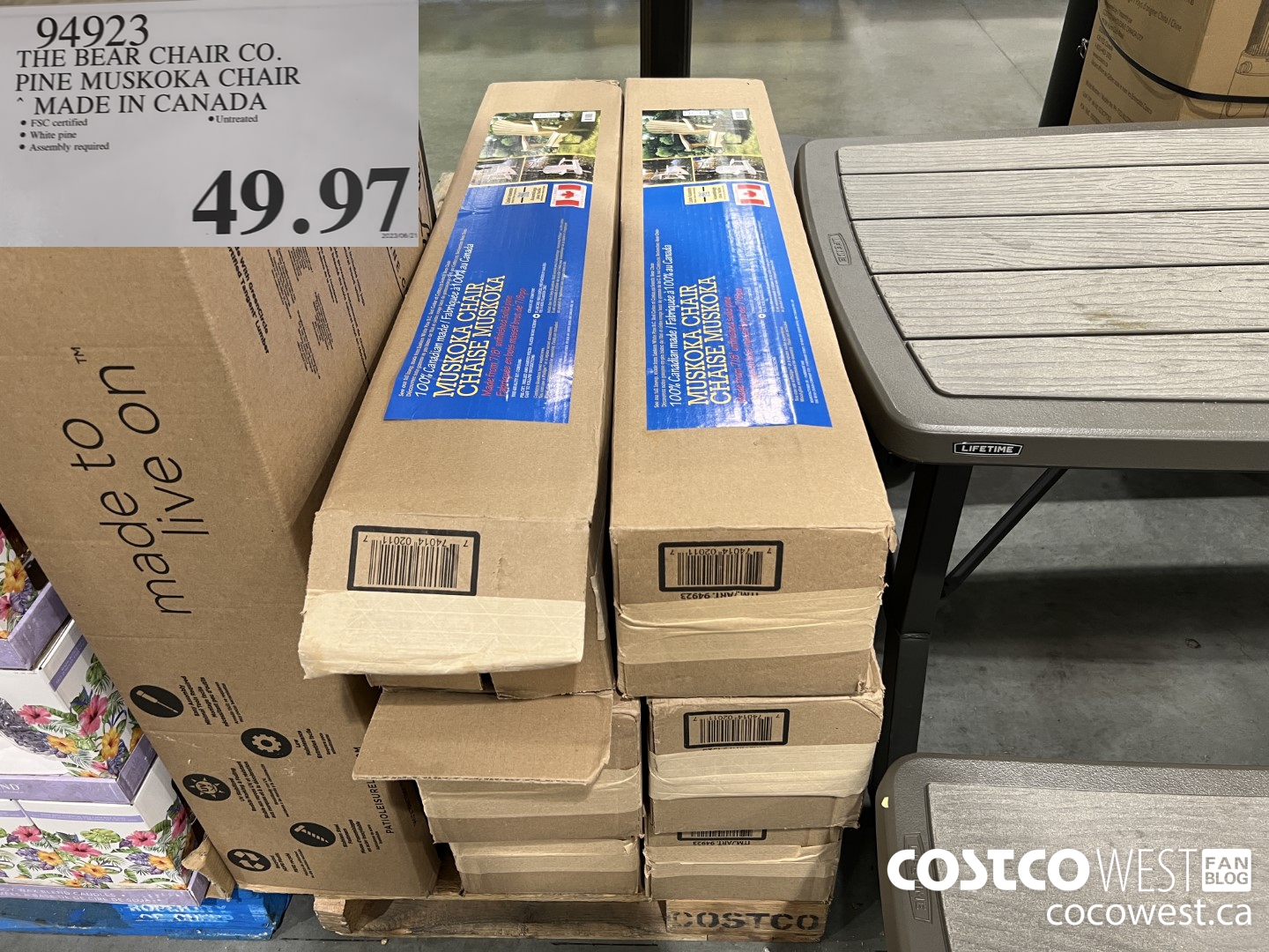 94923 THE BEAR CHAIR CO. PINE MUSKOKA CHAIR MADE IN CANADA $49.97