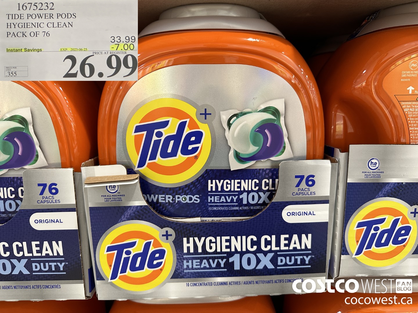 1675232 TIDE POWER PODS HYGIENIC CLEAN PACK OF 76 ($7.00 INSTANT SAVINGS EXPIRES ON 2023-06-25) $26.99