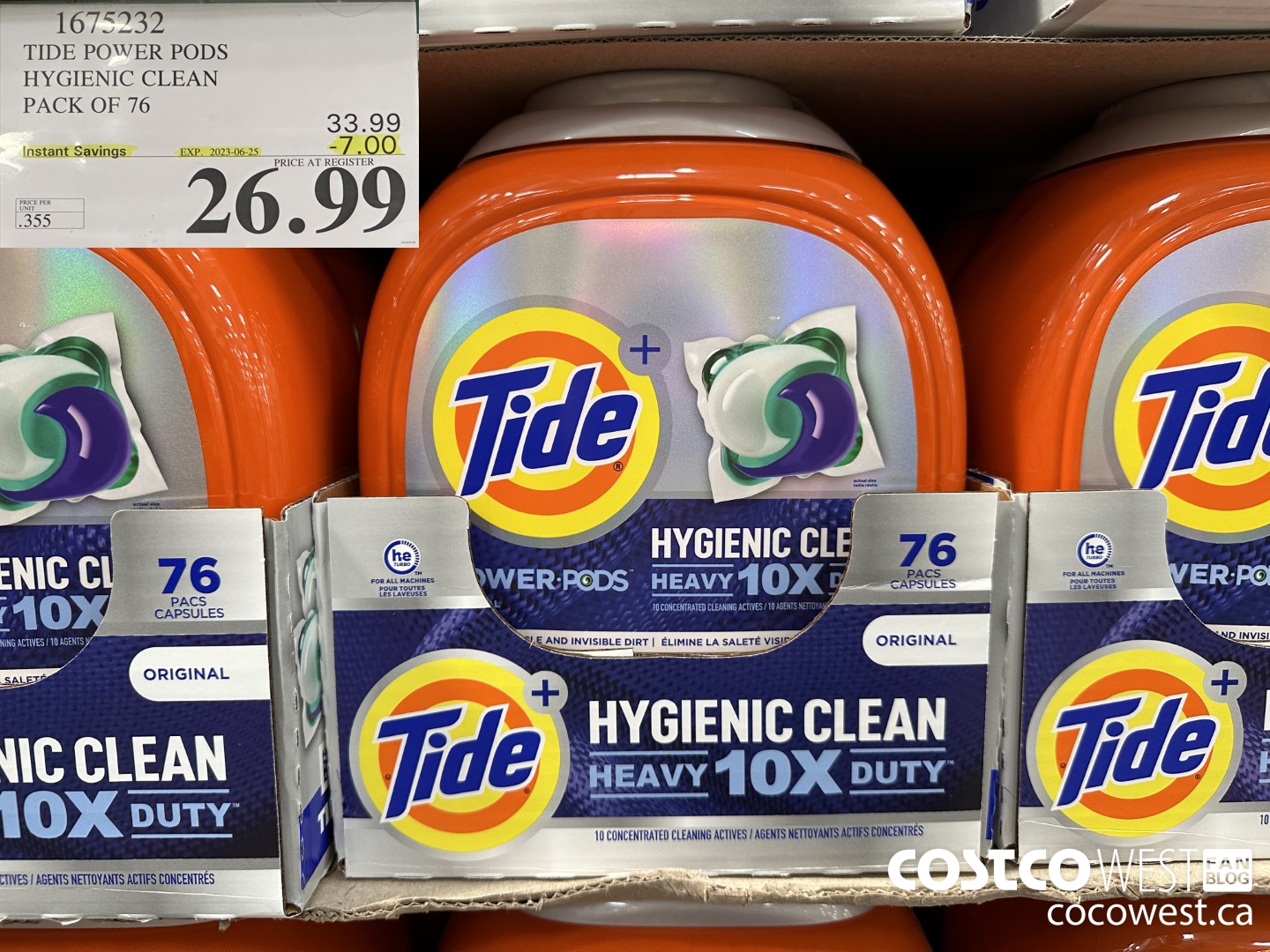 1675232 TIDE POWER PODS HYGIENIC CLEAN PACK OF 76 ($7.00 INSTANT SAVINGS EXPIRES ON 2023-06-25) $26.99