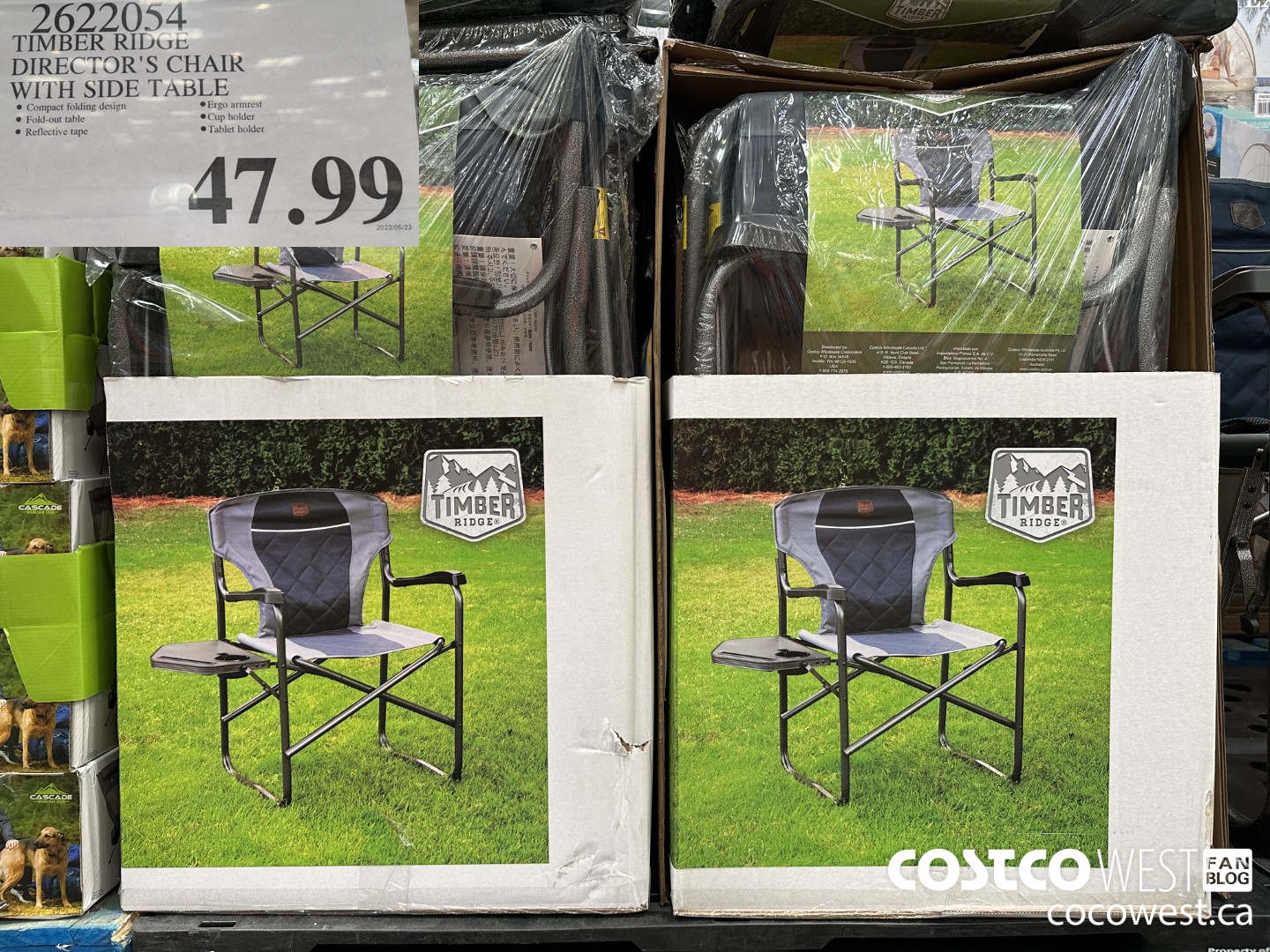 2622054 TIMBER RIDGE DIRECTOR'S CHAIR WITH SIDE TABLE $47.99