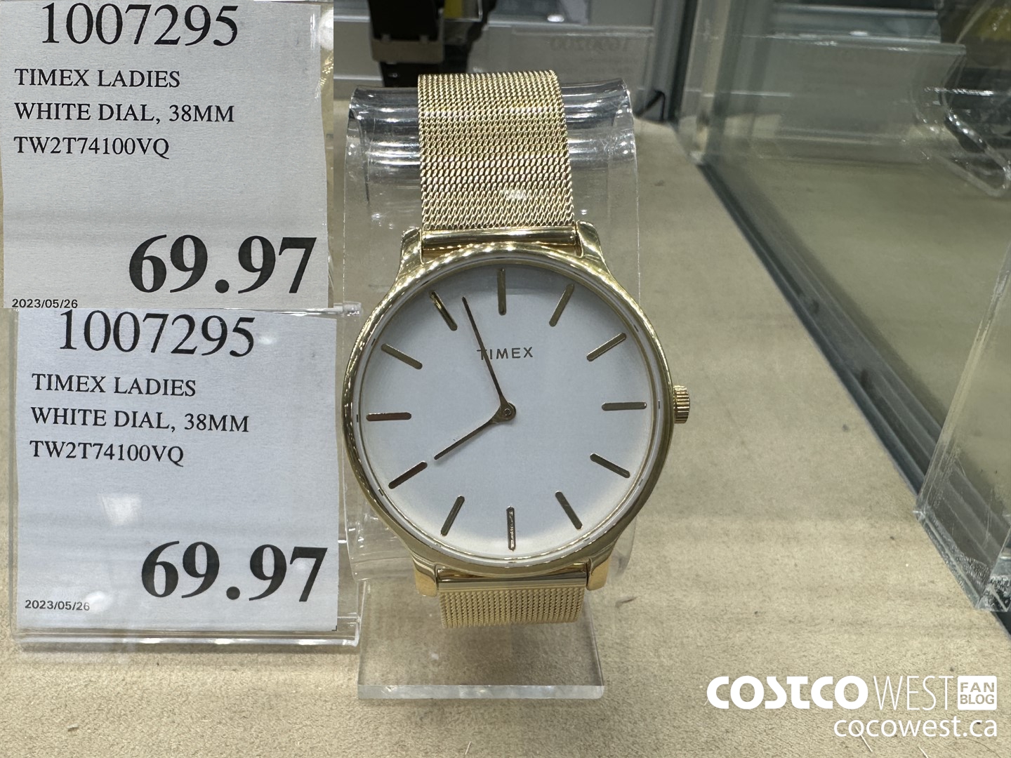 1007295 TIMEX LADIES WHITE DIAL, 38MM TW2T74100VQ $69.97