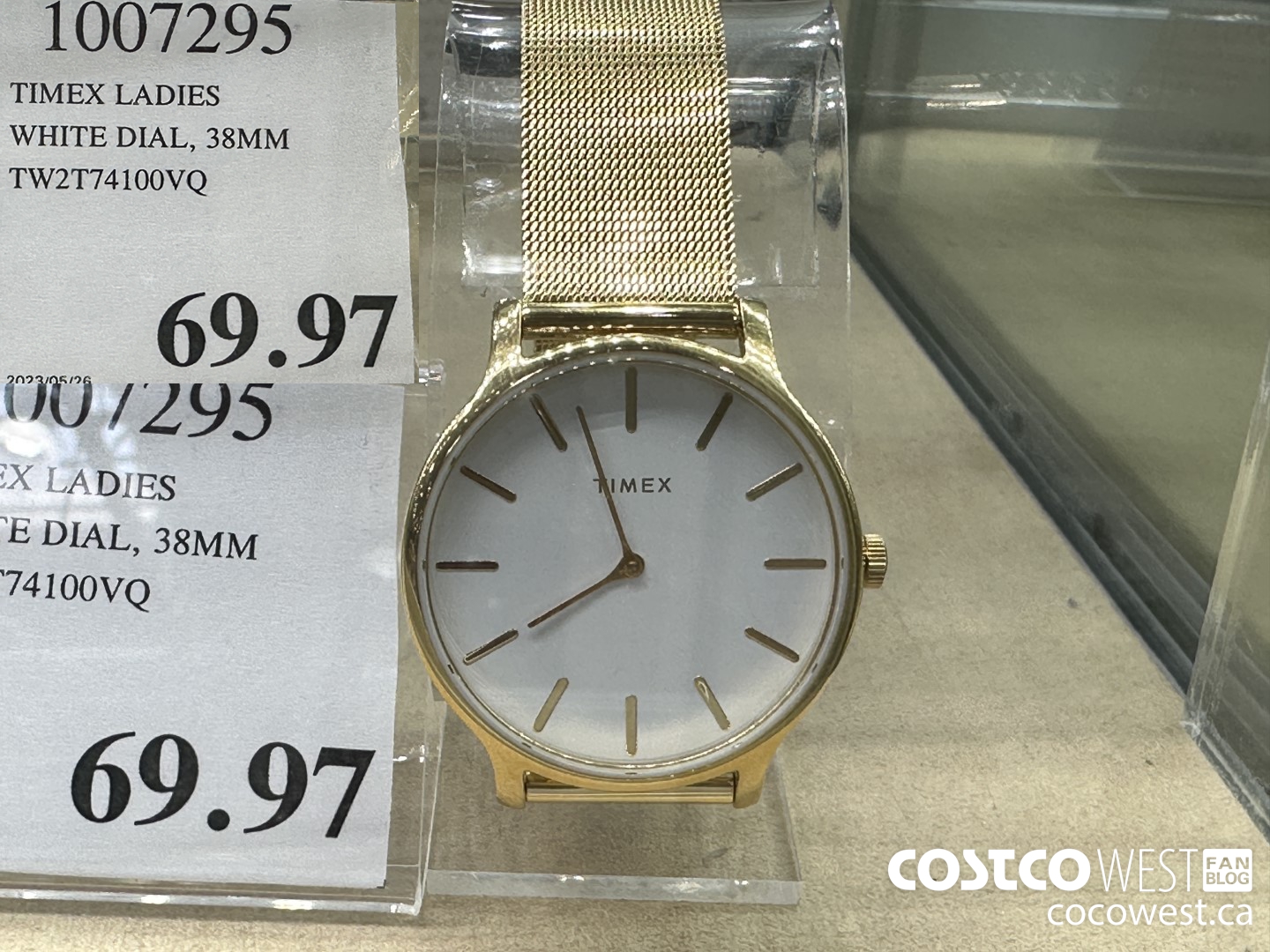 1007295 TIMEX LADIES WHITE DIAL, 38MM TW2T74100VQ $69.97