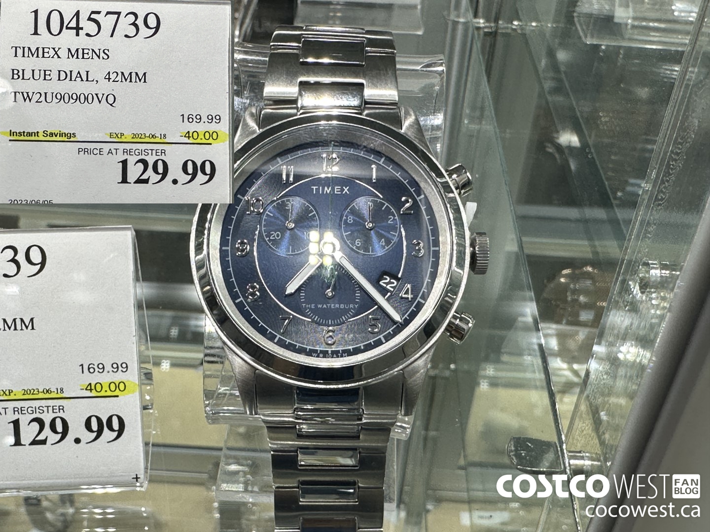 1045739 TIMEX MENS BLUE DIAL, 42MM TW2U90900VQ ($40.00 INSTANT SAVINGS EXPIRES ON 2023-06-18) $129.99