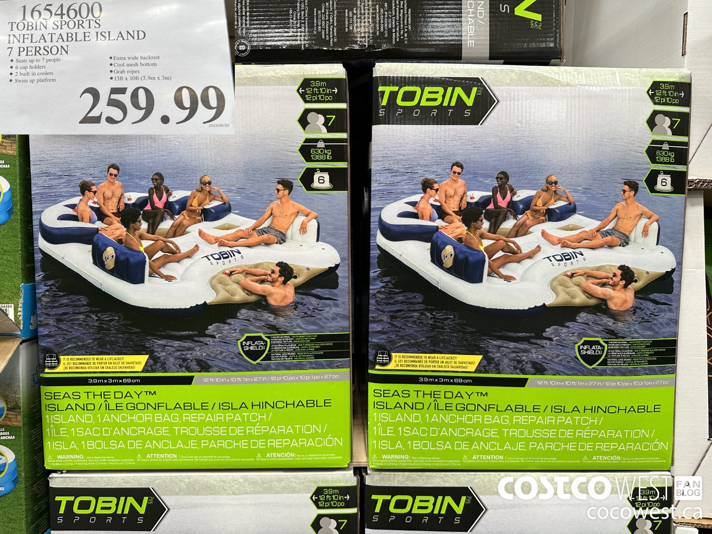 1654600 TOBIN SPORTS INFLATABLE ISLAND 7 PERSON $259.99