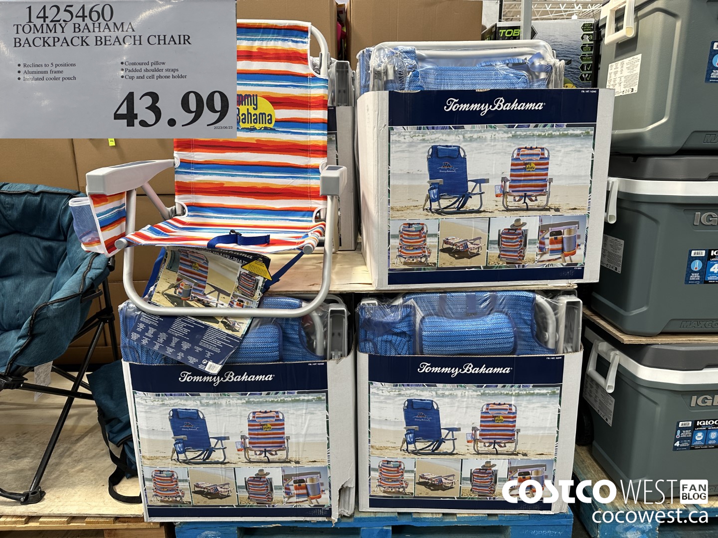 1425460 TOMMY BAHAMA BACKPACK BEACH CHAIR $43.99