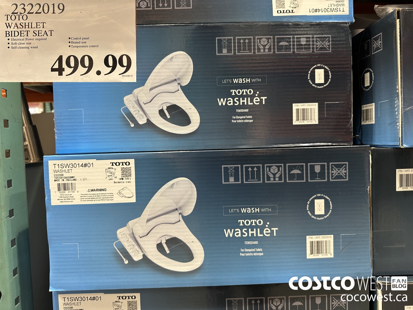 2322019 TOTO WASHLET BIDET SEAT $499.99