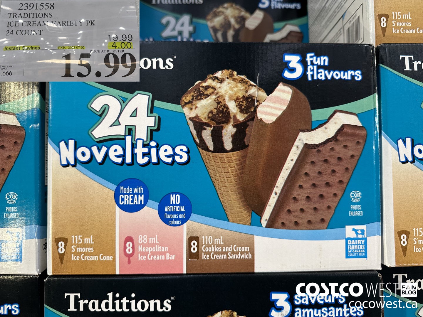 2391558 TRADITIONS ICE CREAM VARIETY PK 24 COUNT ($4.00 INSTANT SAVINGS EXPIRES ON 2023-07-02) $15.99