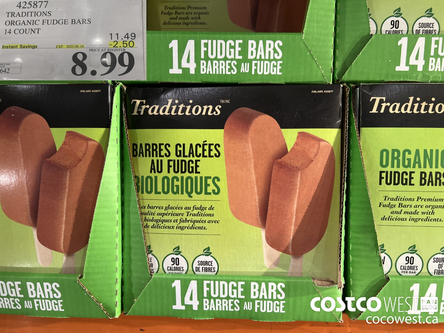 425877 TRADITIONS ORGANIC FUDGE BARS 14 COUNT ($2.50 INSTANT SAVINGS EXPIRES ON 2023-06-18) $8.99