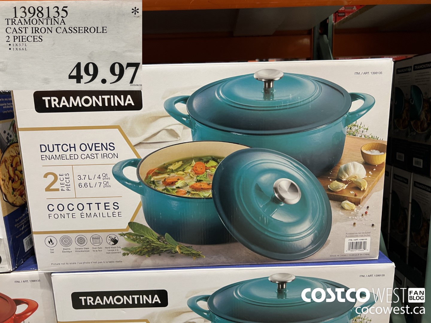 1398135 TRAMONTINA CAST IRON CASSEROLE 2 PIECE $49.97