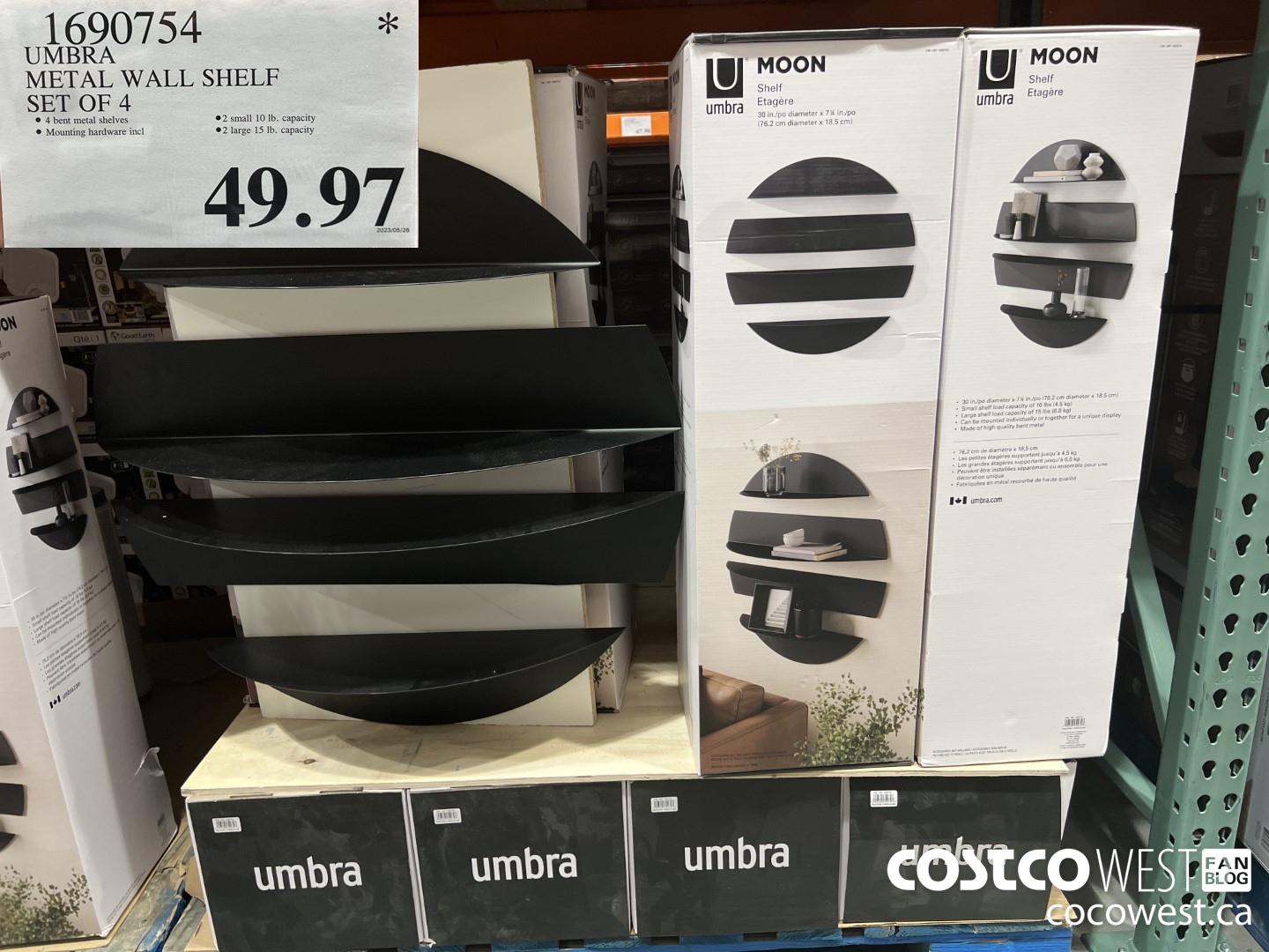 1690754 UMBRA METAL WALL SHELF SET OF 4 $49.97