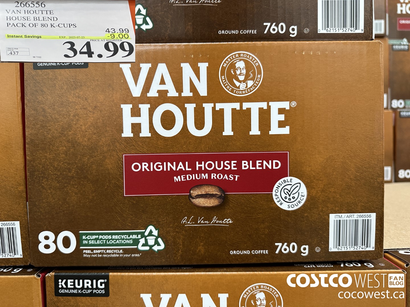 266556 VAN HOUTTE HOUSE BLEND K-CUPS 80 COUNT ($9.00 INSTANT SAVINGS EXPIRES ON 2023-07-23) $34.99