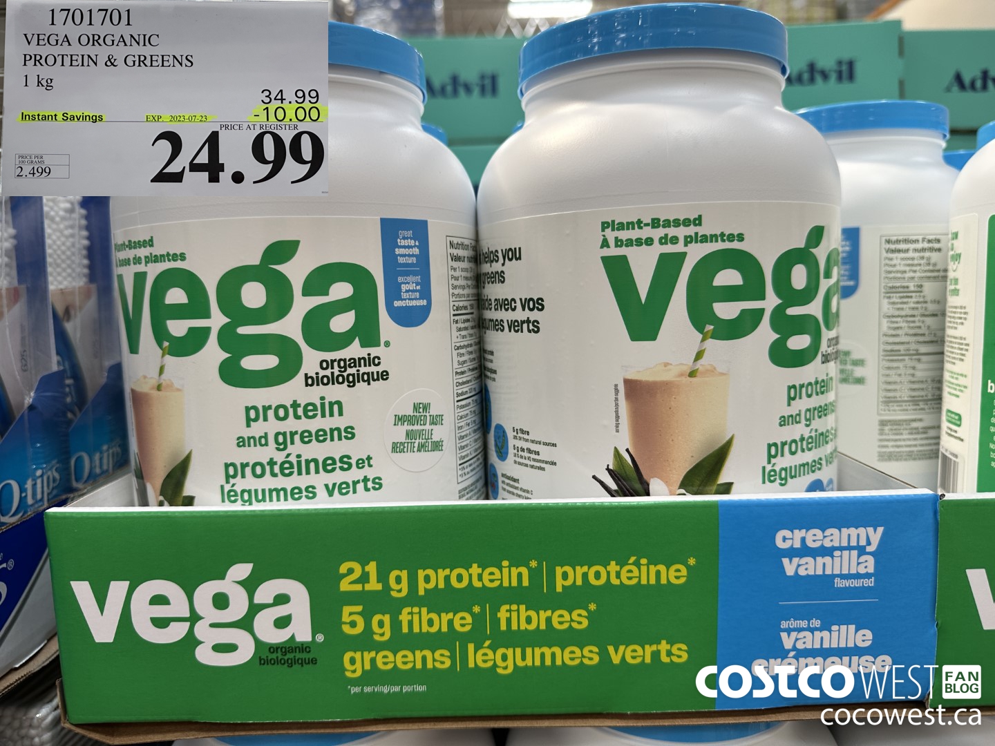 1701701 VEGA ORGANIC PROTEIN & GREENS 1KG ($10.00 INSTANT SAVINGS EXPIRES ON 2023-07-23) $24.99