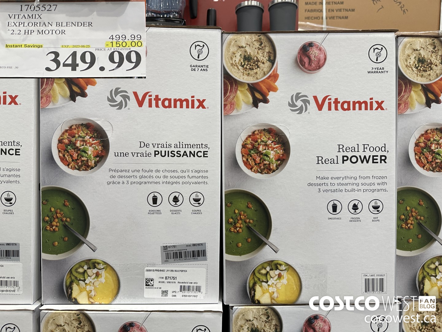 1705527 VITAMIX EXPLORIAN BLENDER 2.2 HP MOTOR ($150.00 INSTANT SAVINGS EXPIRES ON 2023-06-25) $349.99