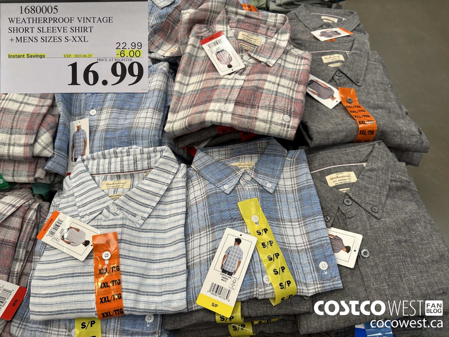 1680005 WEATHERPROOF VINTAGE SHORT SLEEVE SHIRT MENS SIZES S-XXL ($6.00 INSTANT SAVINGS EXPIRES ON 2023-06-25) $16.99