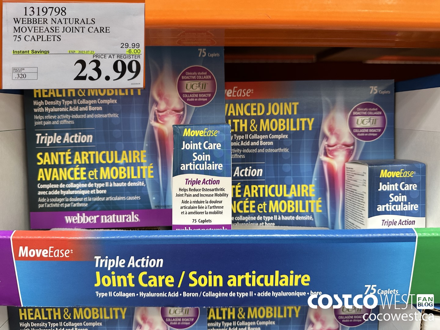 1319798 WEBBER NATURALS MOVEEASE TRIPLE ACTION JOINT 75 CAPLETS ($6.00 INSTANT SAVINGS EXPIRES ON 2023-07-23) $23.99