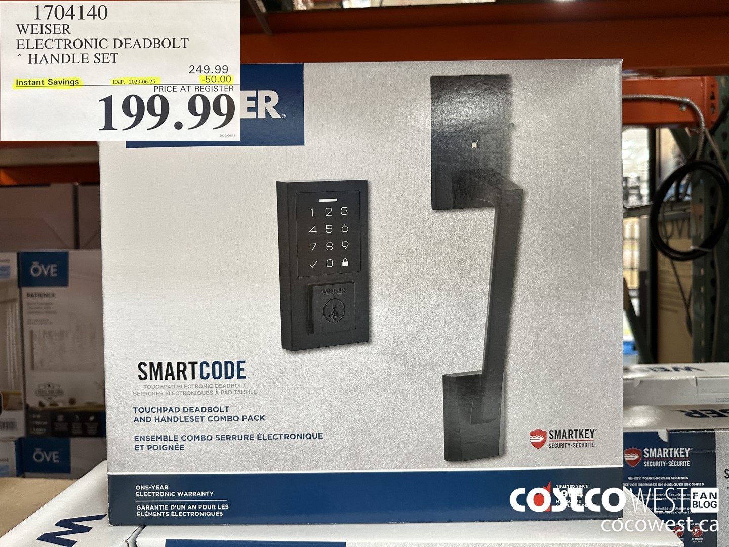 1704140 WEISER ELECTRONIC DEADBOLT HANDLE SET ($50.00 INSTANT SAVINGS EXPIRES ON 2023-06-25) $199.99