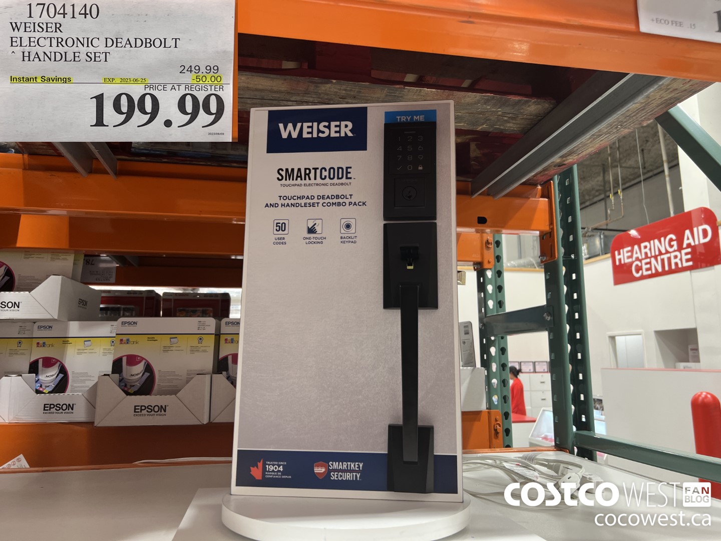 1704140 WEISER ELECTRONIC DEADBOLT HANDLE SET ($50.00 INSTANT SAVINGS EXPIRES ON 2023-06-25) $199.99