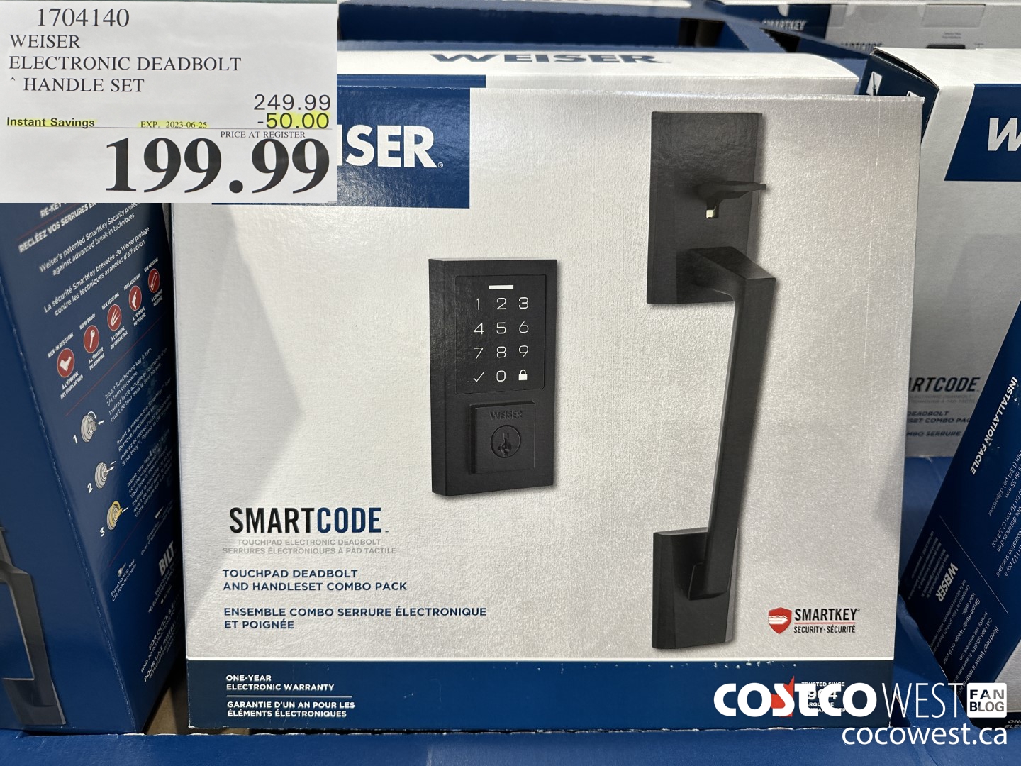 1704140 WEISER ELECTRONIC DEADBOLT HANDLE SET ($50.00 INSTANT SAVINGS EXPIRES ON 2023-06-25) $199.99