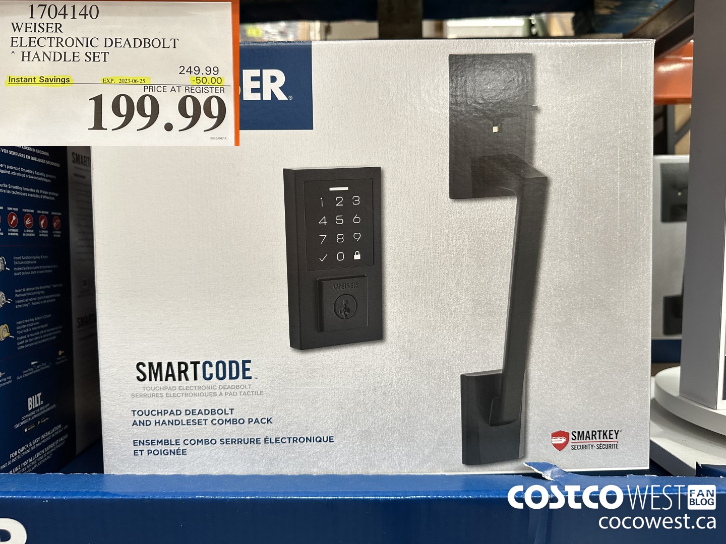 1704140 WEISER ELECTRONIC DEADBOLT HANDLE SET ($50.00 INSTANT SAVINGS EXPIRES ON 2023-06-25) $199.99