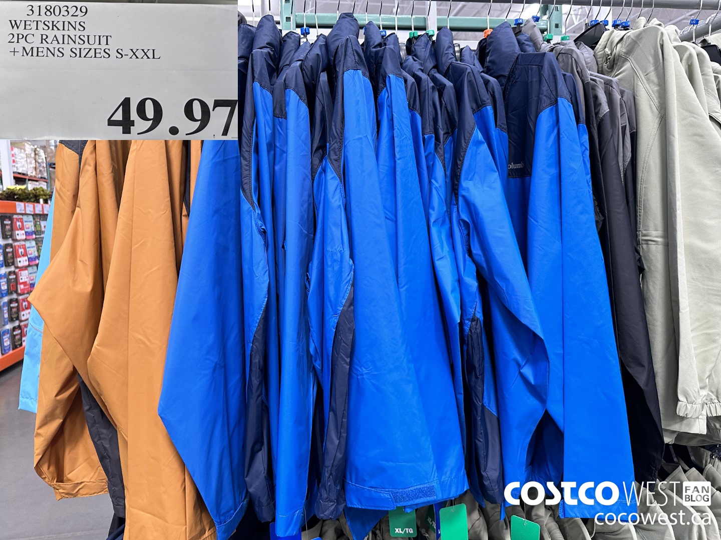 3180329 WETSKINS 2PC RAINSUIT MENS SIZES S-XXL $49.97