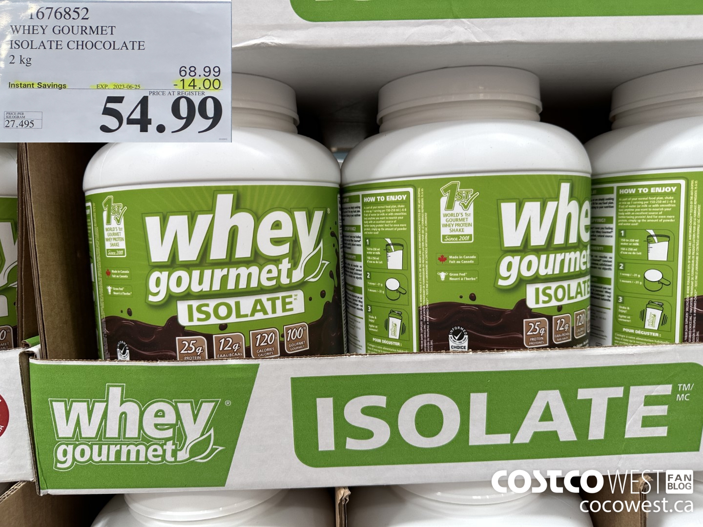 1676852 WHEY GOURMET ISOLATE CHOCOLATE 2 KG ($14.00 INSTANT SAVINGS EXPIRES ON 2023-06-25) $54.99