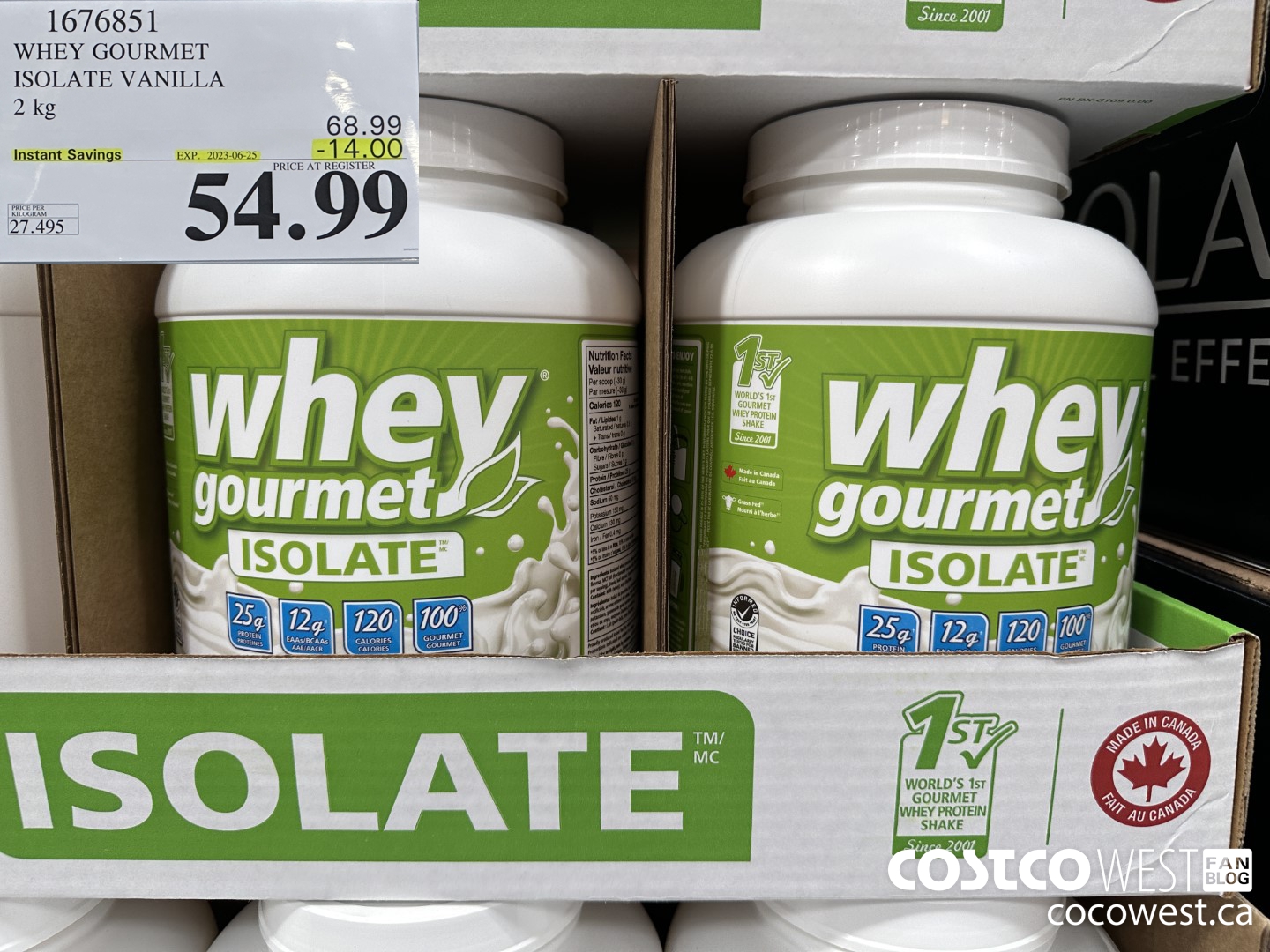 1676851 WHEY GOURMET ISOLATE VANILLA 2 KG ($14.00 INSTANT SAVINGS EXPIRES ON 2023-06-25) $54.99