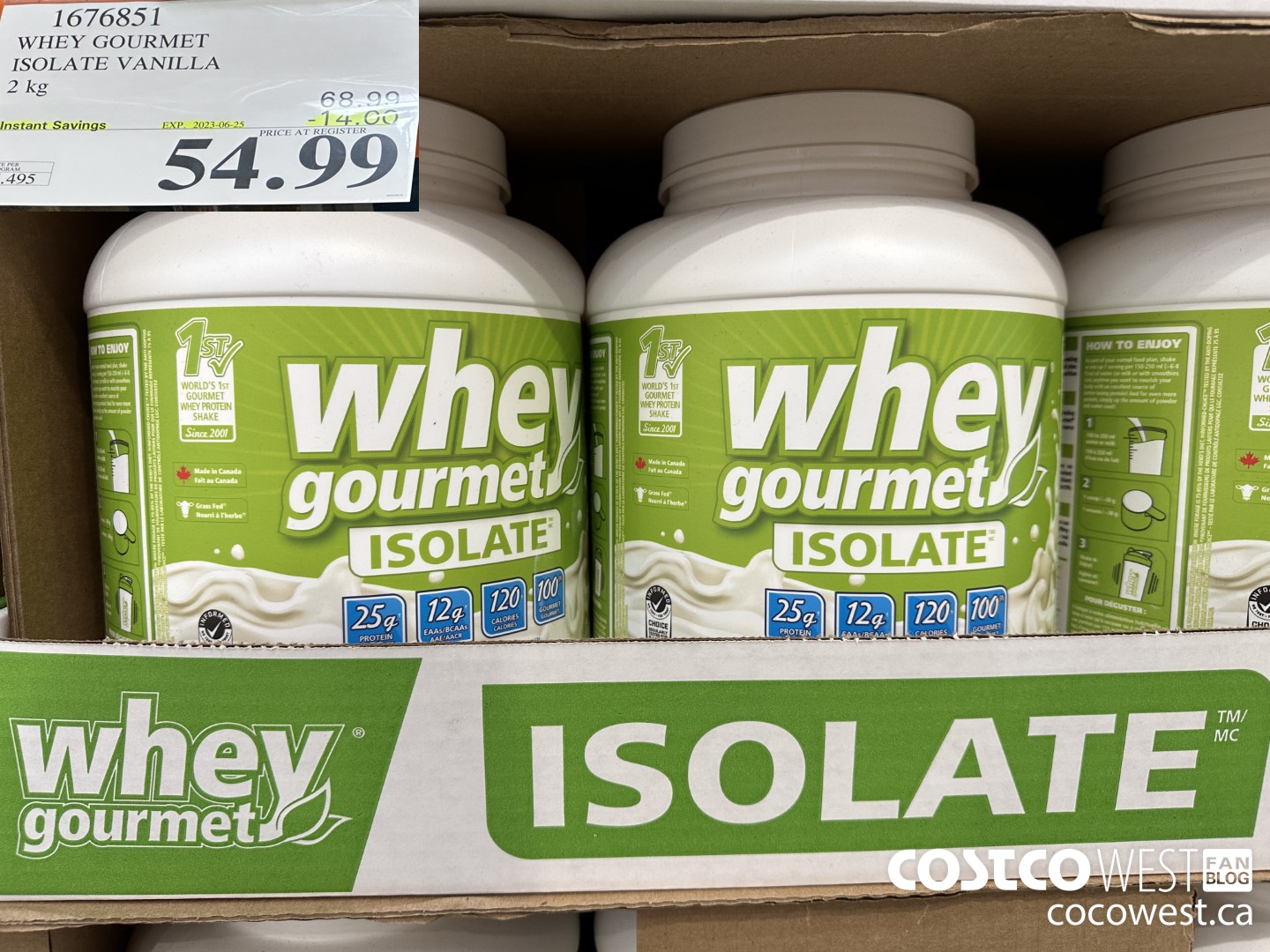 1676851 WHEY GOURMET ISOLATE VANILLA 2 KG ($14.00 INSTANT SAVINGS EXPIRES ON 2023-06-25) $54.99