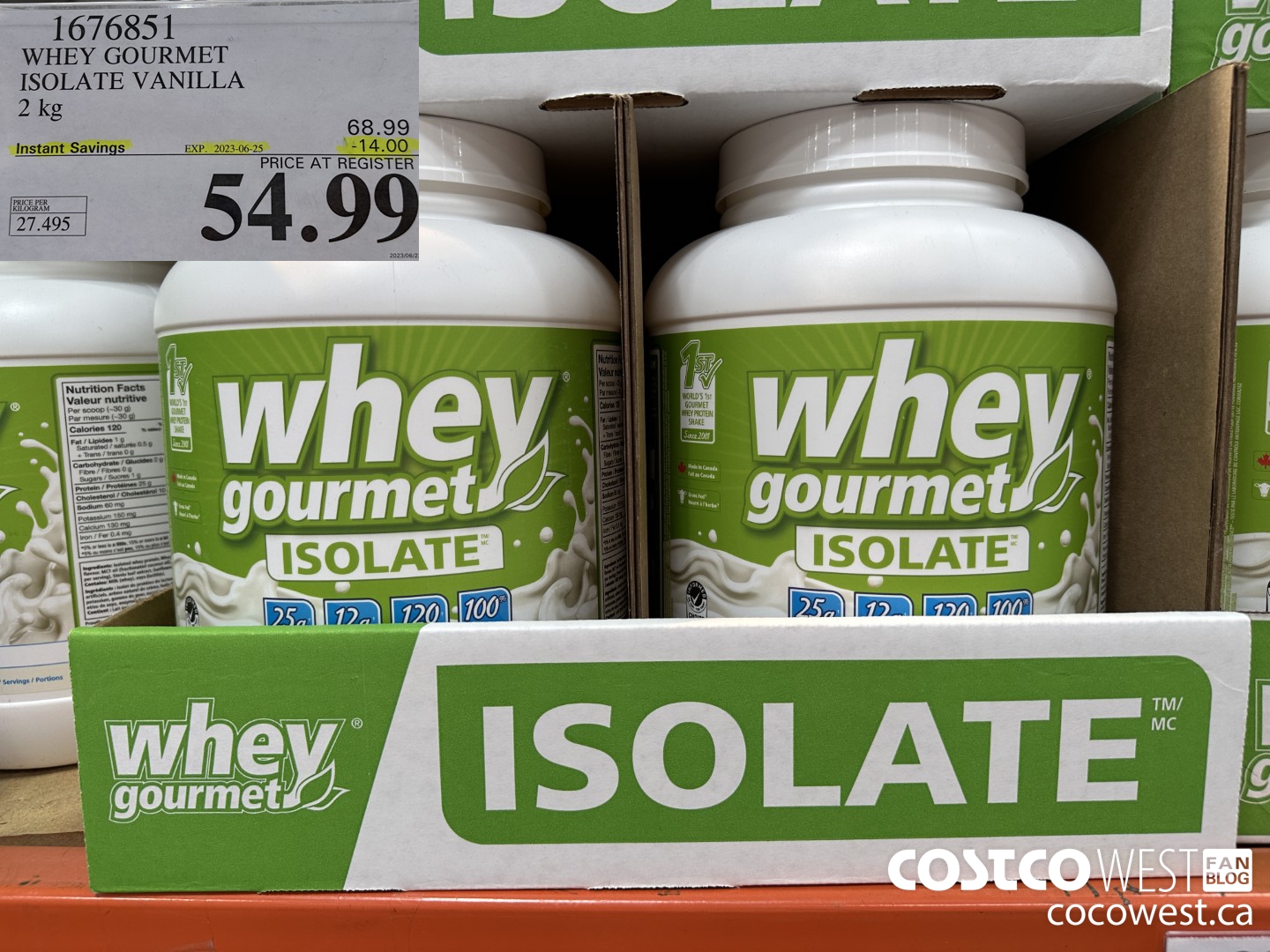 1676851 WHEY GOURMET ISOLATE VANILLA 2 KG ($14.00 INSTANT SAVINGS EXPIRES ON 2023-06-25) $54.99