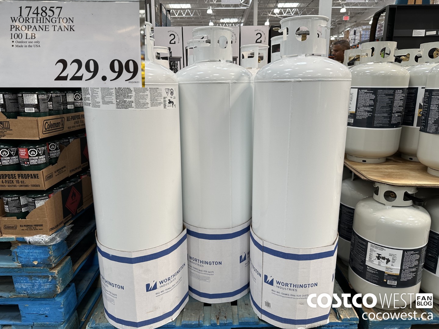 174857 WORTHINGTON PROPANE TANK 100LB $229.99