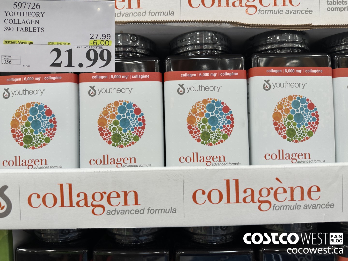 597726 YOUTHEORY COLLAGEN 390 TABLETS ($6.00 INSTANT SAVINGS EXPIRES ON 2023-06-25) $21.99