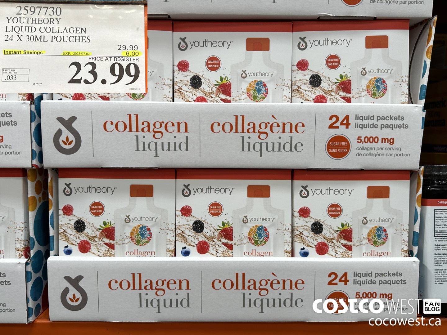 2597730 YOUTHEORY LIQUID COLLAGEN 24 X 30ML POUCHES ($6.00 INSTANT SAVINGS EXPIRES ON 2023-07-02) $23.99